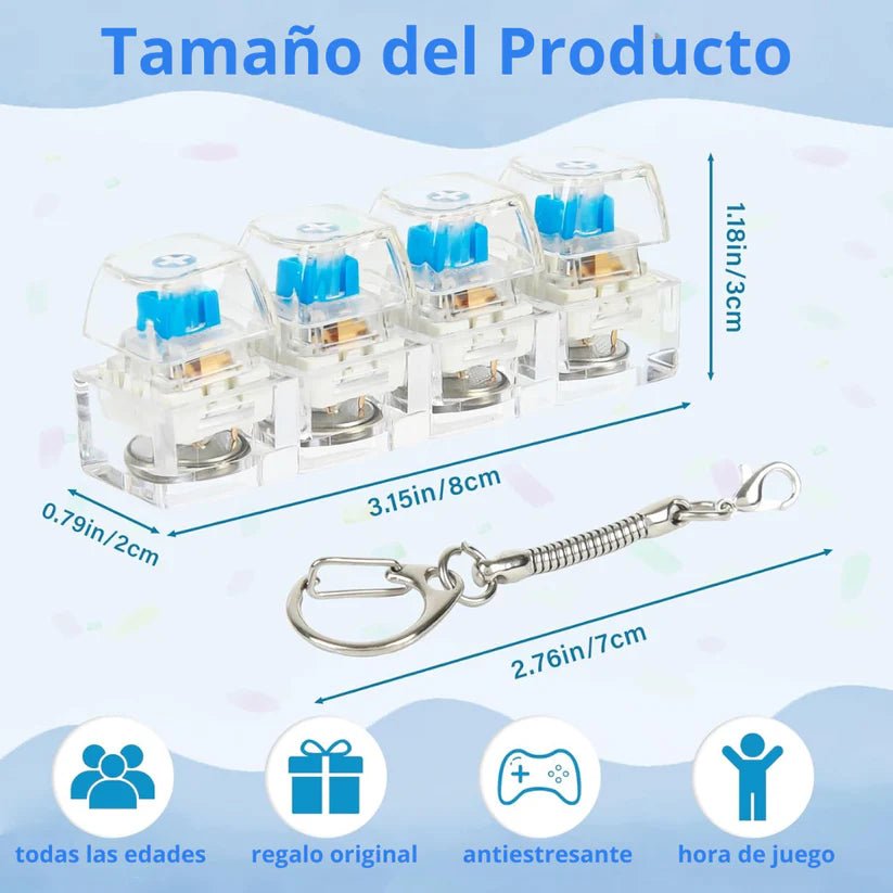 ClickyStress ™ Llavero antiestrés en forma de Tecla